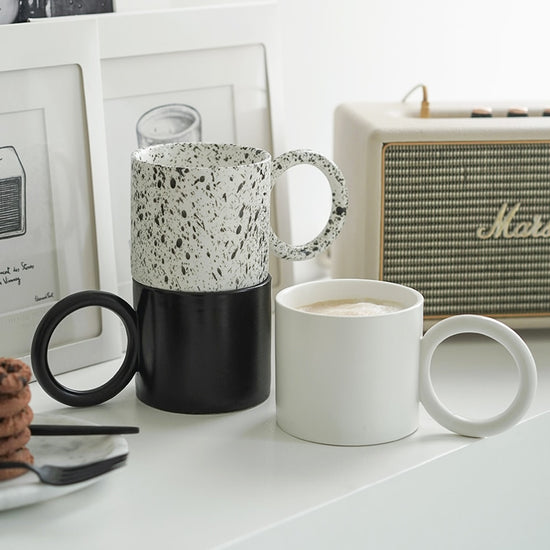 Modern Design Oversized Handle Mugs - MAHOGANY STREET