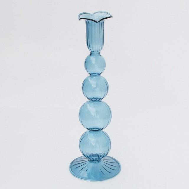 Tall Glass Vintage Candle Holders - MAHOGANY STREET