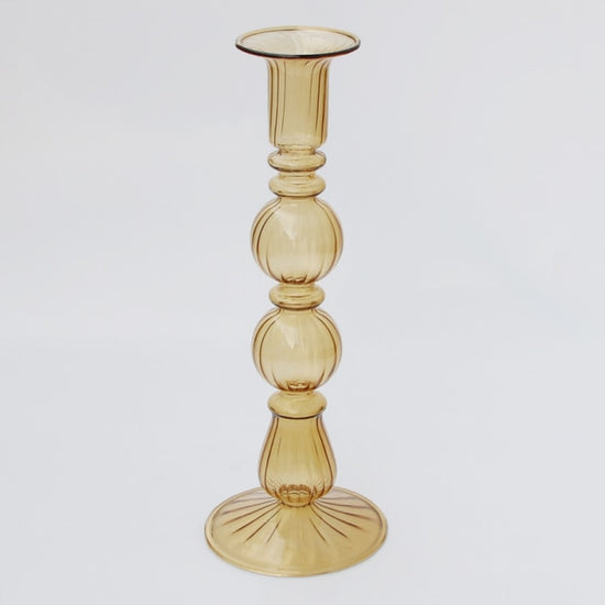 Tall Glass Vintage Candle Holders - MAHOGANY STREET