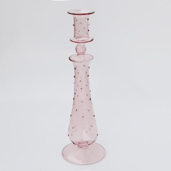 Tall Glass Vintage Candle Holders - MAHOGANY STREET
