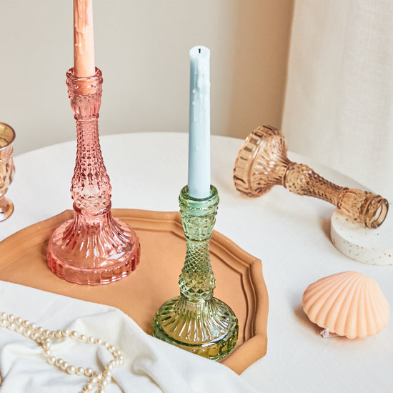 Vintage Crystal Candle Holders - MAHOGANY STREET