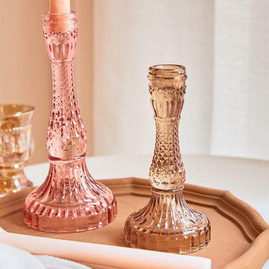 Vintage Crystal Candle Holders - MAHOGANY STREET
