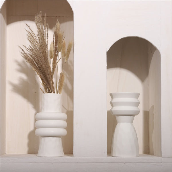 White Ceramic Craft Vases - MAHOGANY STREET