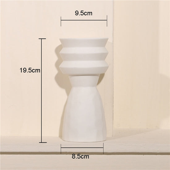 White Ceramic Craft Vases - MAHOGANY STREET