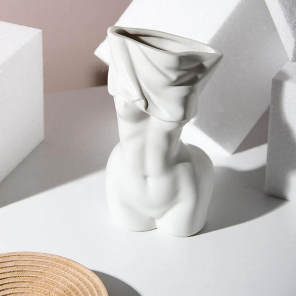 Female Figure Shaped Ceramic Vase - MAHOGANY STREET