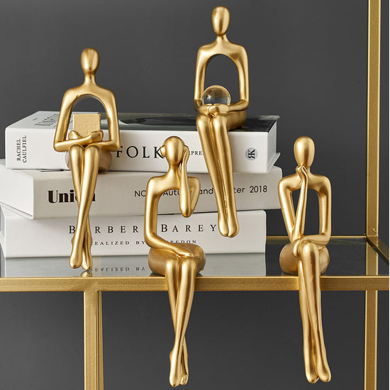 Abstract Decorative Figurines In Gold - MAHOGANY STREET