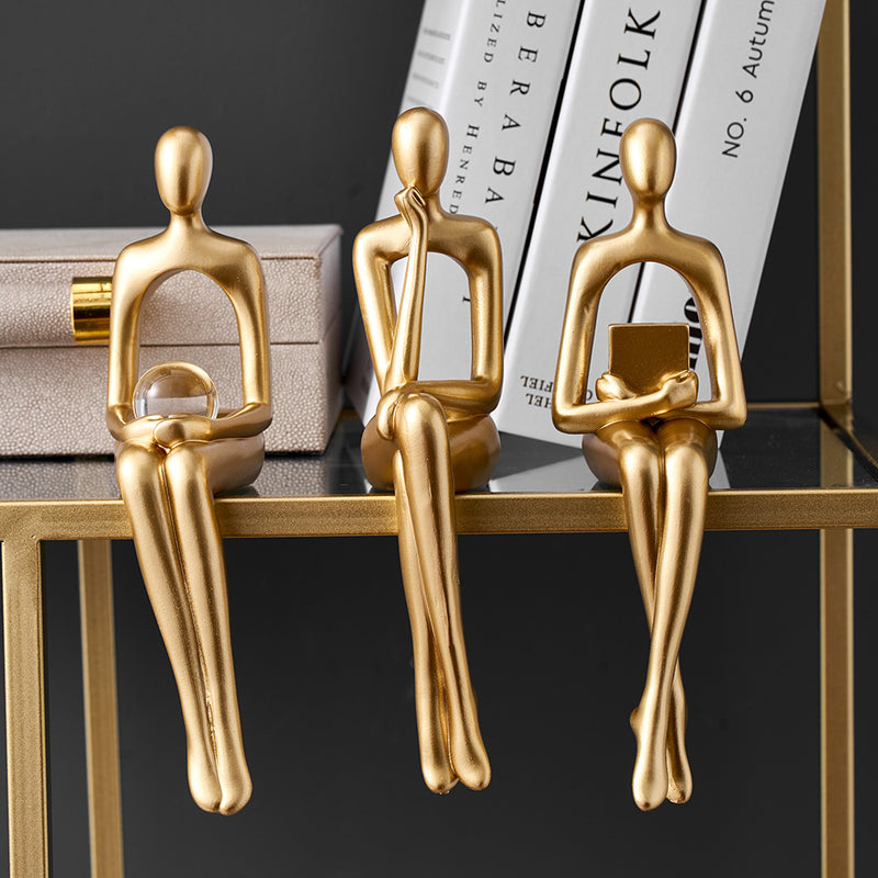 Abstract Decorative Figurines In Gold - MAHOGANY STREET