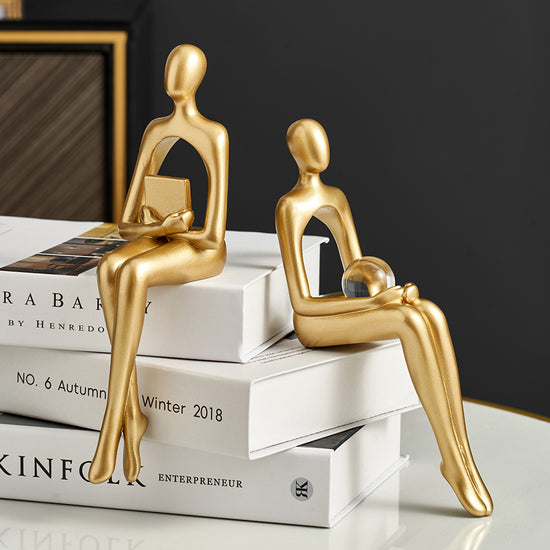 Abstract Decorative Figurines In Gold - MAHOGANY STREET
