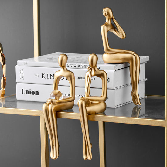 Abstract Decorative Figurines In Gold - MAHOGANY STREET