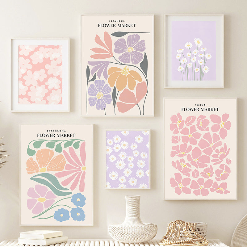 Fresh Pastel Flower Canvas Prints - MAHOGANY STREET