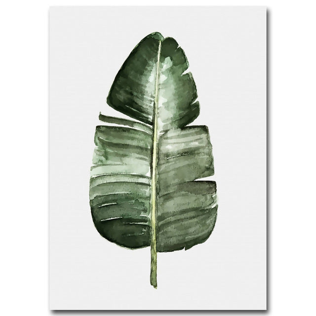 Watercolor Green Plants Canvas Print - MAHOGANY STREET