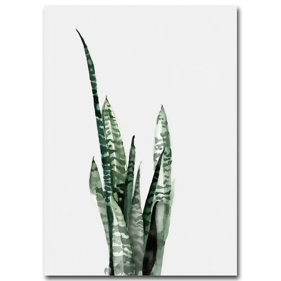 Watercolor Green Plants Canvas Print - MAHOGANY STREET