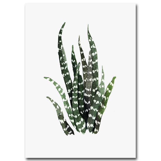 Watercolor Green Plants Canvas Print - MAHOGANY STREET