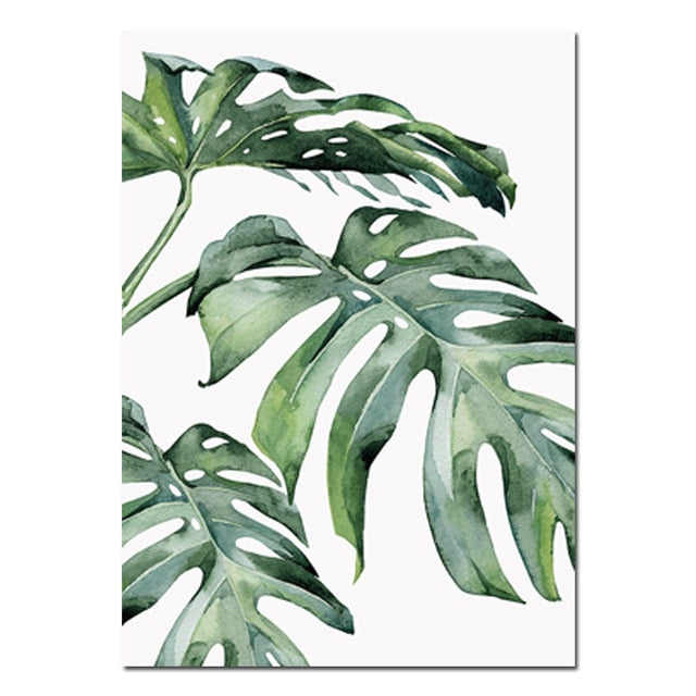 Tropical Green Leaves Artwork Canvas - 3 styles - MAHOGANY STREET