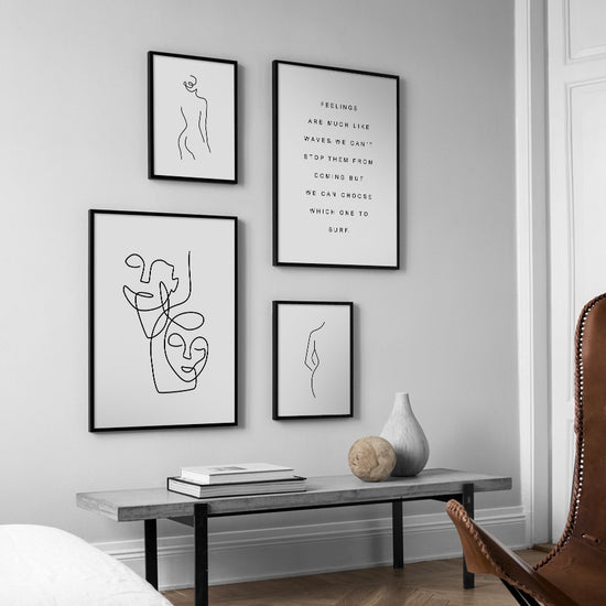 Abstract Geometric Lines Female Shapes Canvas - MAHOGANY STREET