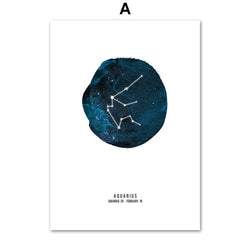 Nordic Design Astrological Signs Canvas Prints - MAHOGANY STREET