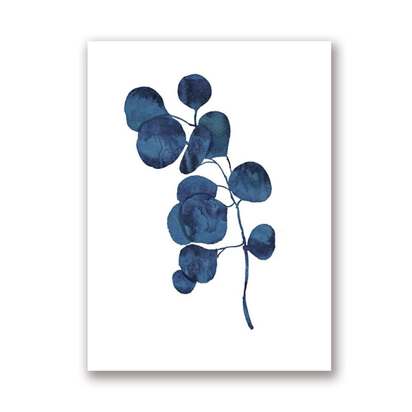 Ink Blue Watercolor Fern Prints - MAHOGANY STREET
